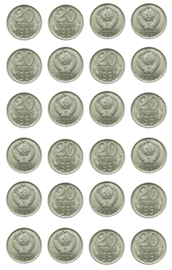 6 варианта выпадения 2 орлов после 4 подбрасываний монеты